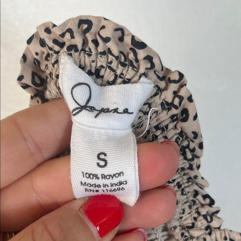 Japna Leopard Print Button Front Midi Dress – Smocked Back – Size S – Cottagecor - Picture 7 of 7